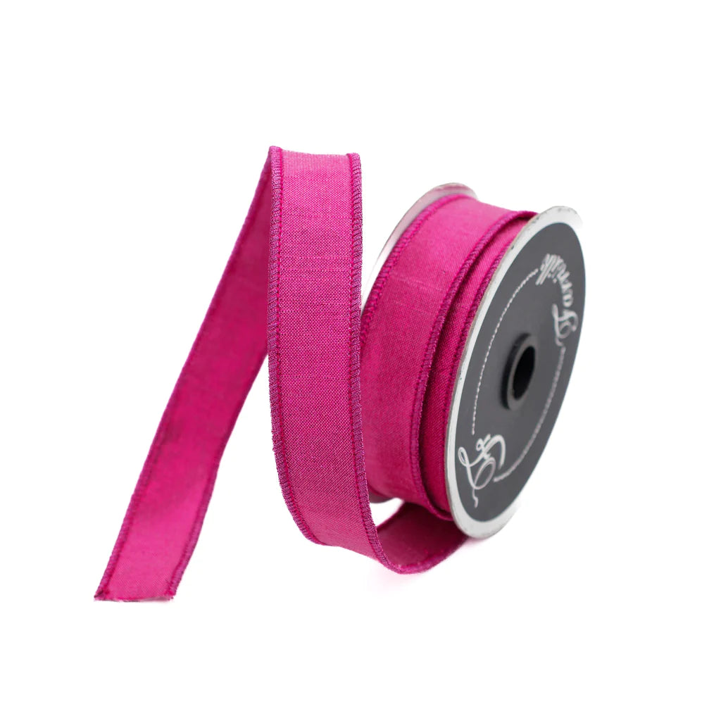 Farrisilk 1 x 10 YD Fuchsia Luster Wired Ribbon