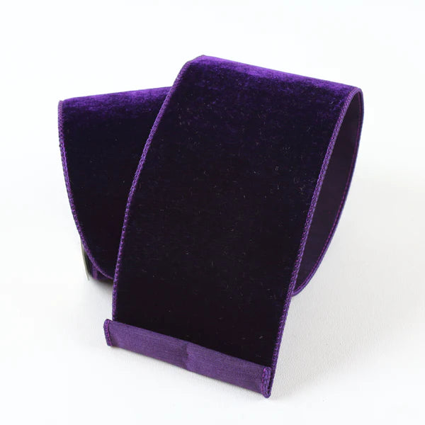 4 Deluxe Velvet Ribbon: Purple - 10yds