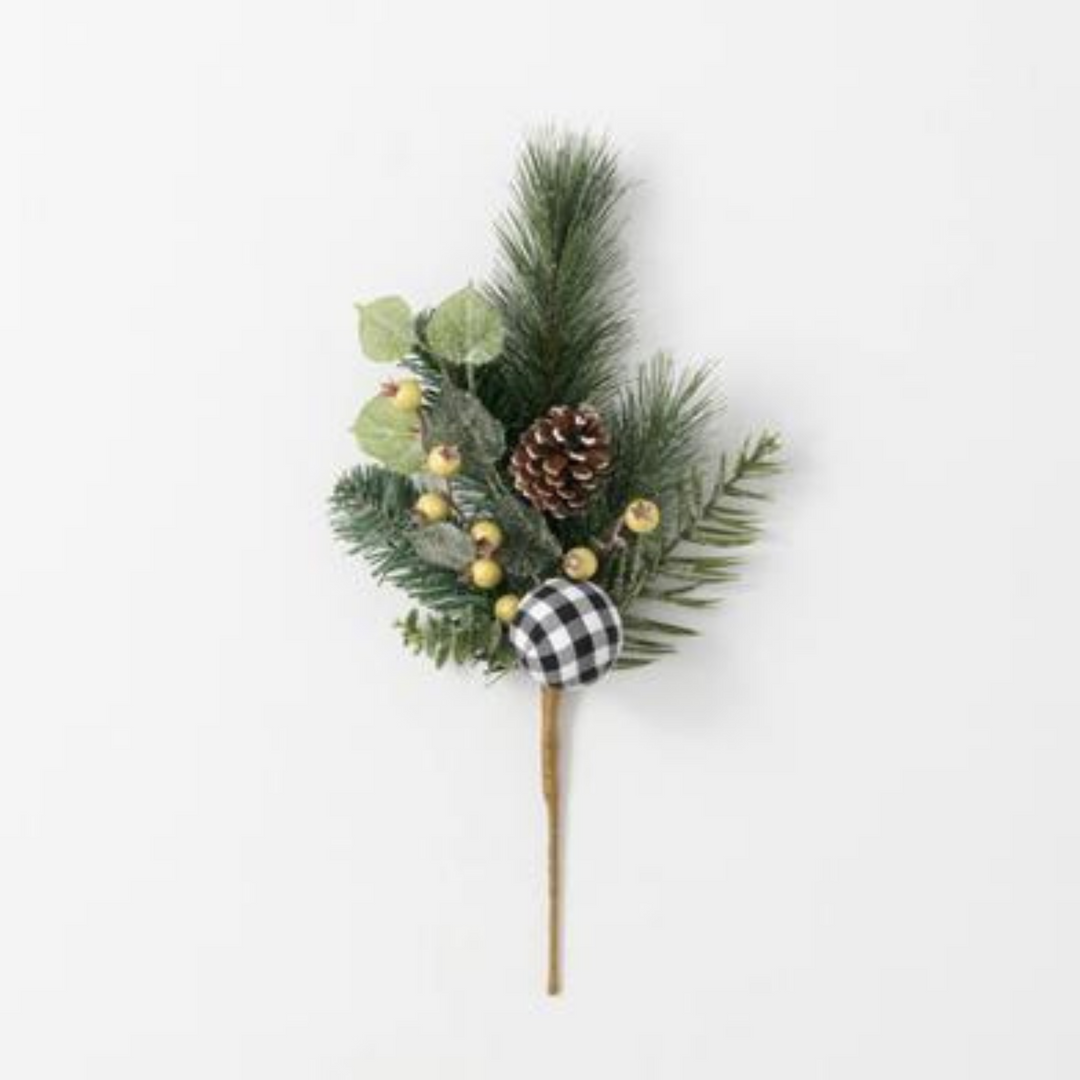 Sullivan's 19.5" Pine with Black/White Ornament Pick