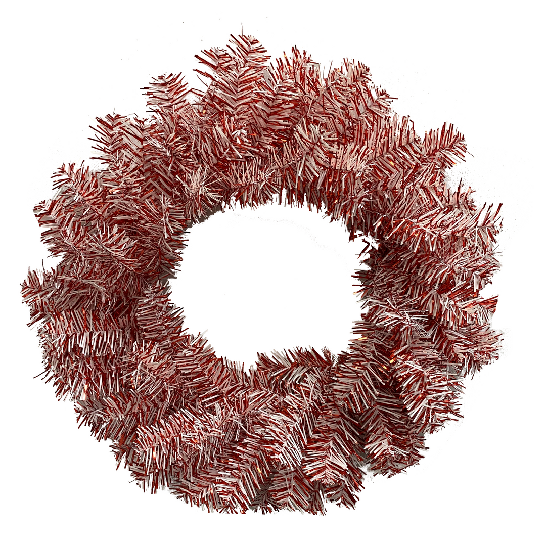 24" PVC Wreath in Red/White