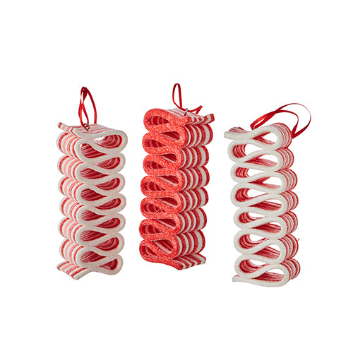 RAZ 4 Red and White Ribbon Candy Ornament - set of 3 – DecoratorCrafts