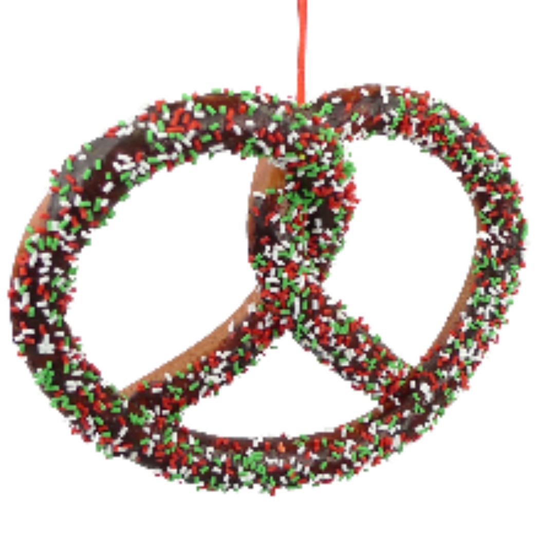 7" Pretzel with Red/Green/White Sprinkles