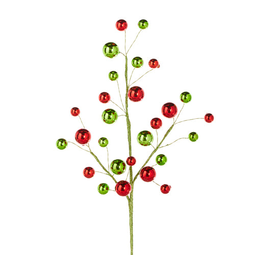 Raz 31 Red, Green, and White Ball Christmas Tree Spray