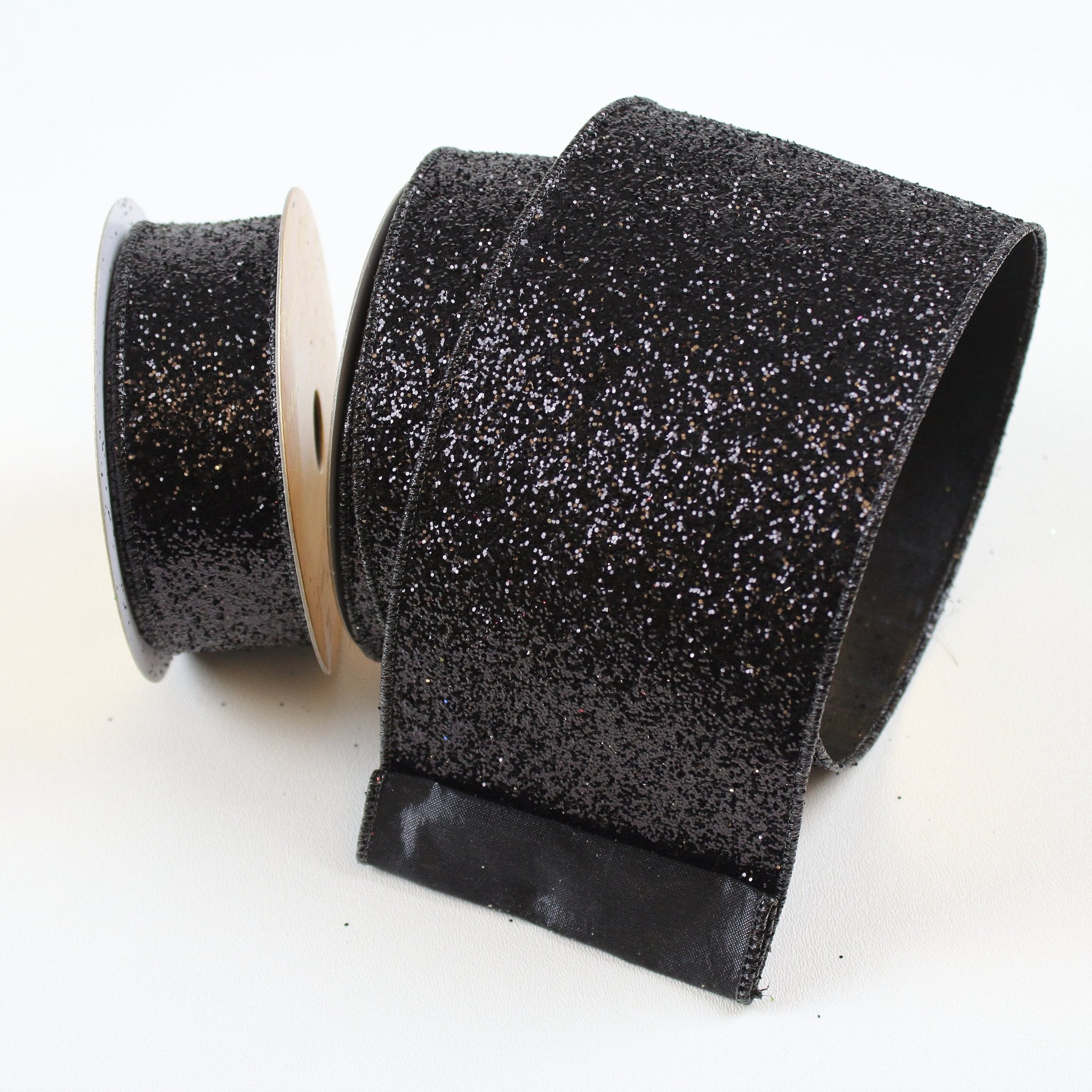 Farrisilk LUXURY 4 x 10 YD Black Glitter Magic Wired Ribbon –  DecoratorCrafts