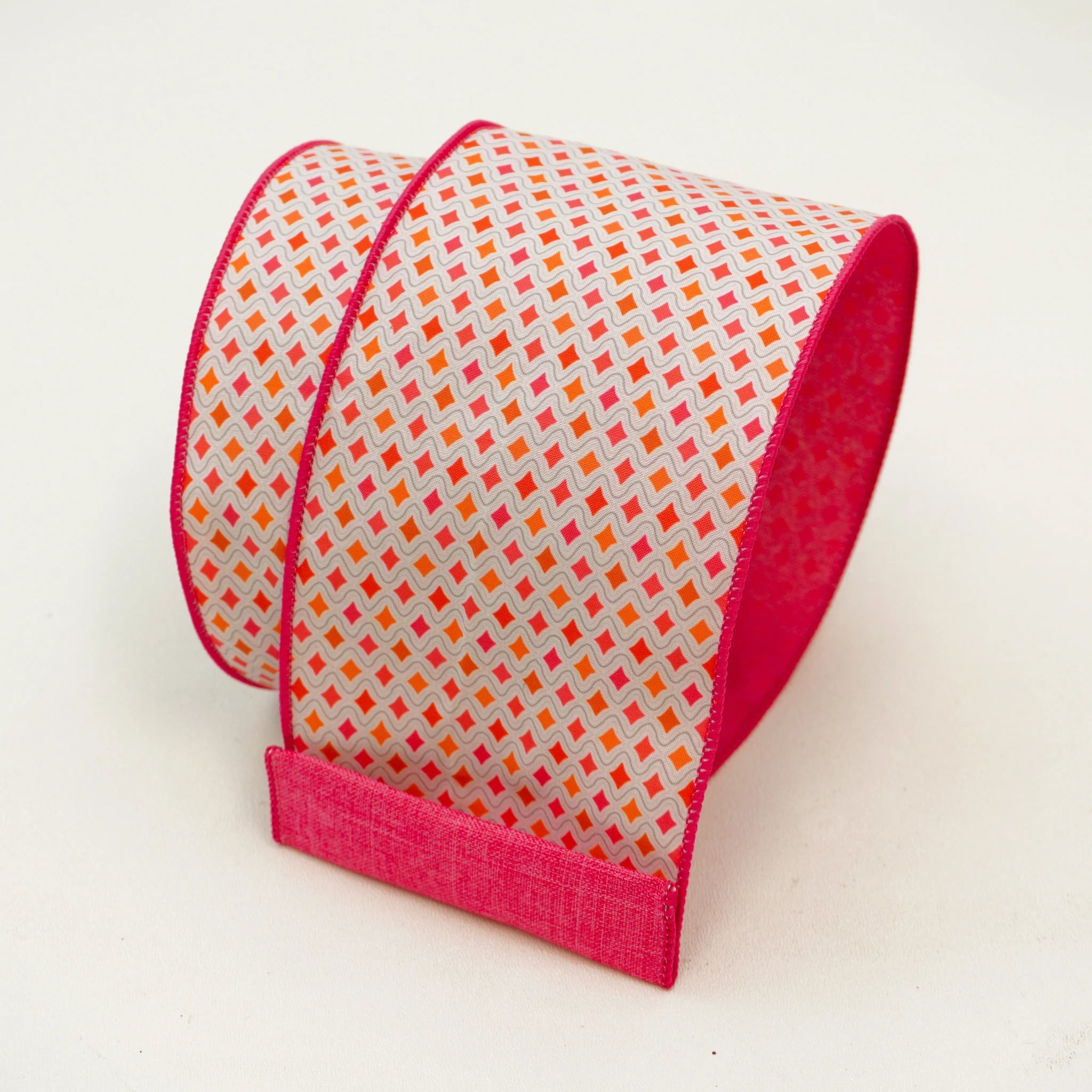 LUXURY 4 X 10 YD Pink Gingham Wired Ribbon