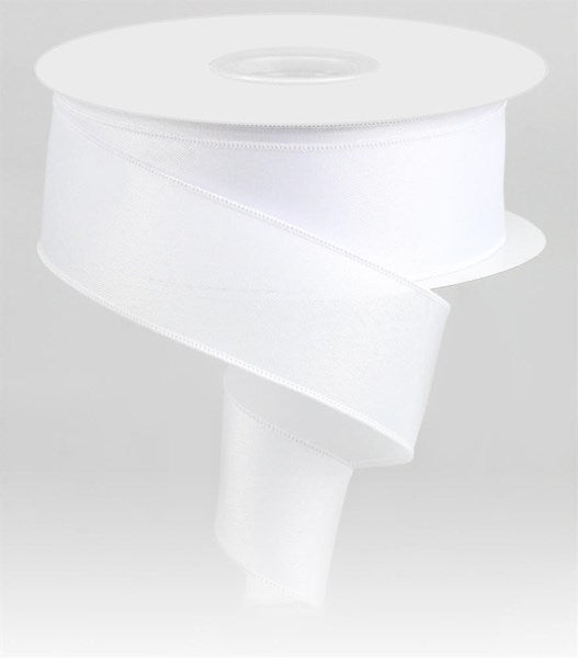 White Wired Satin Ribbon 2 1/2 X 25 Yards