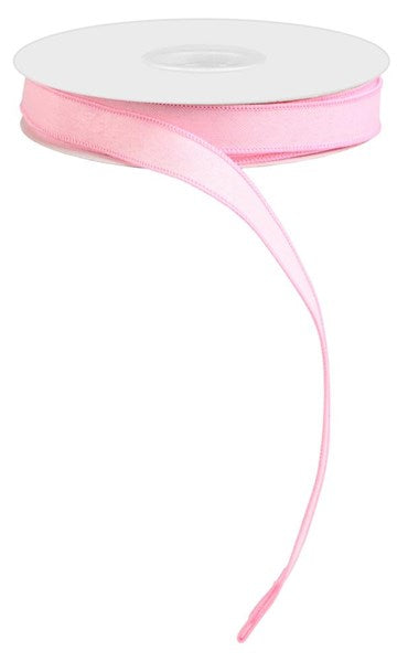 7/8" x 25 YD Faux Burlap Wired Ribbon in Pink