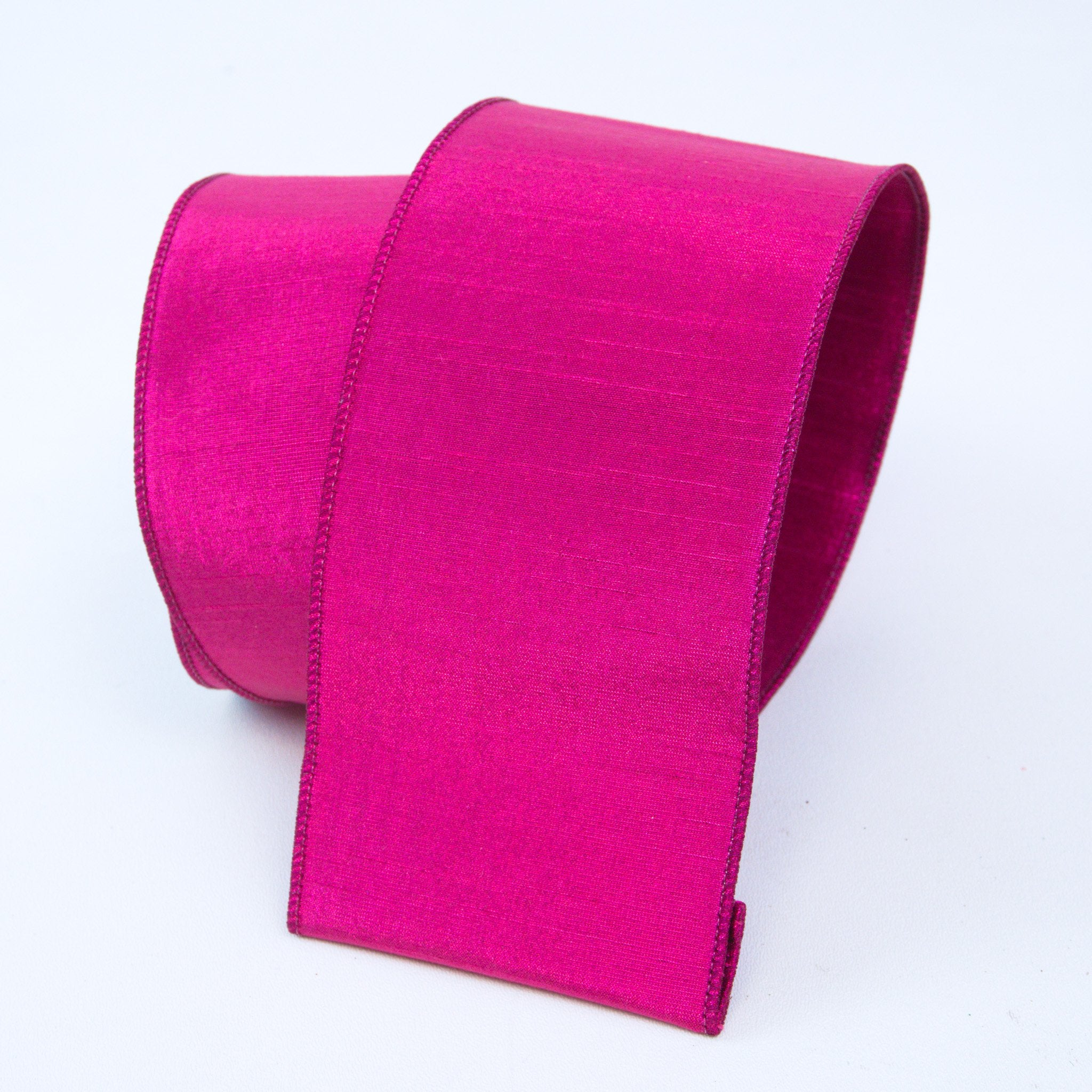 1 Hot Pink Ribbon, Farrisilk Shabby Silk, 1 inch ribbon