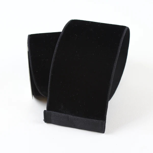 Farrisilk 2.5 x 10 yd Black Velvet Wired Ribbon
