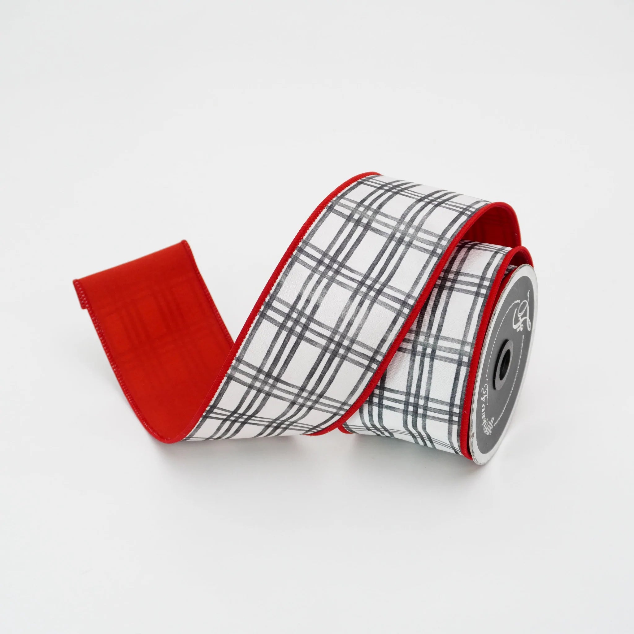 Farrisilk 4 X 10 YD Red Velvet with Black/White Check Mini Border Wir –  DecoratorCrafts