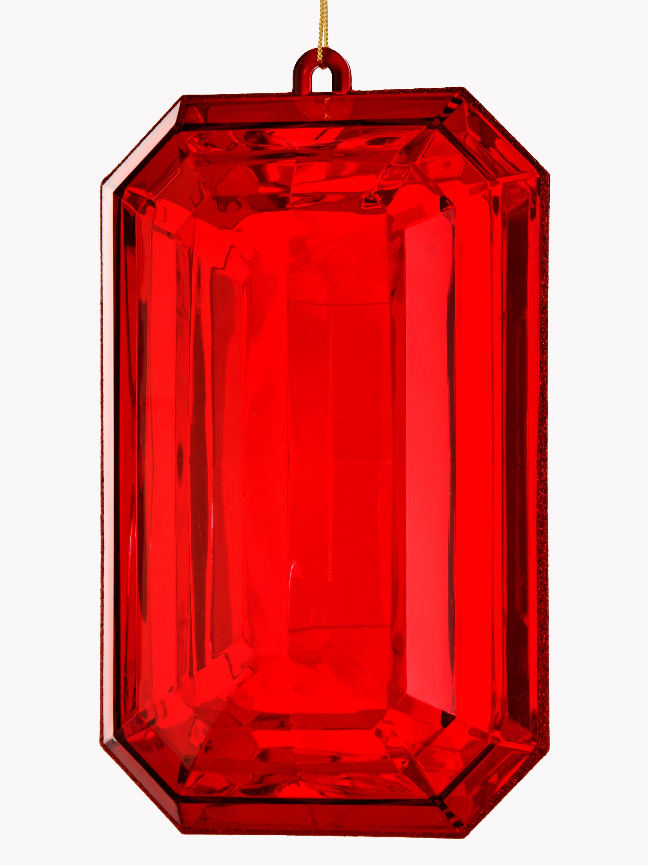 octagon ruby red gem ornament