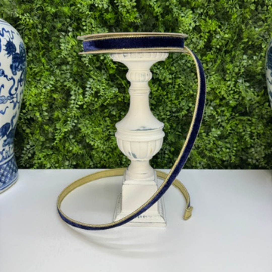 Farrisilk .75" x 10 YD Navy Blue Flashy Velvet Wired Ribbon