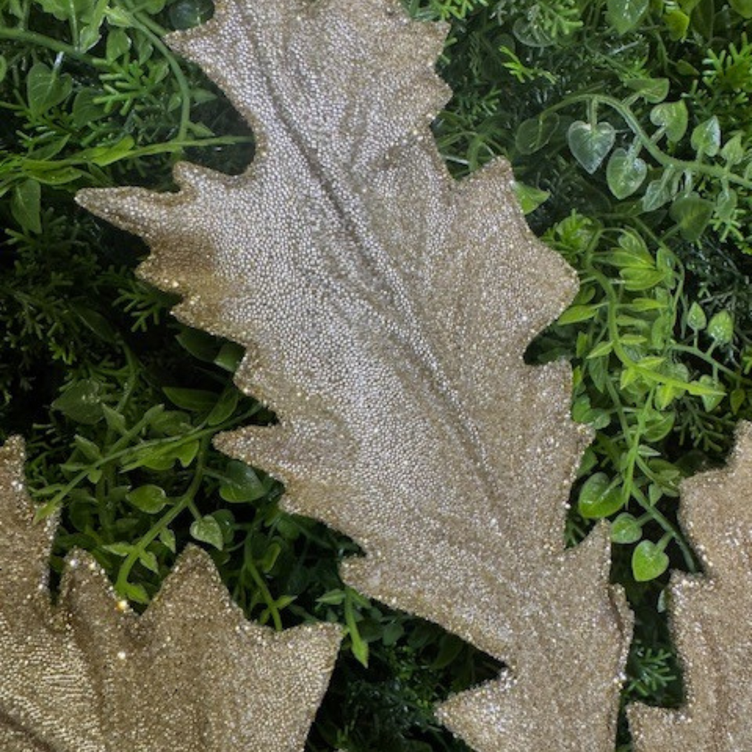 25" Farrisilk Platinum Beaded Acanthus Spray