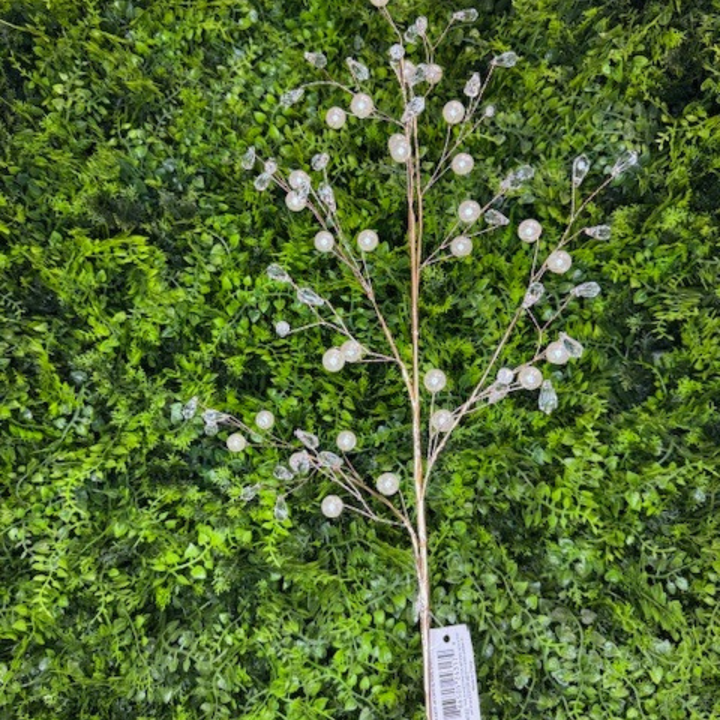 Direct Export 28" White Gold Crystal Pearl Spray