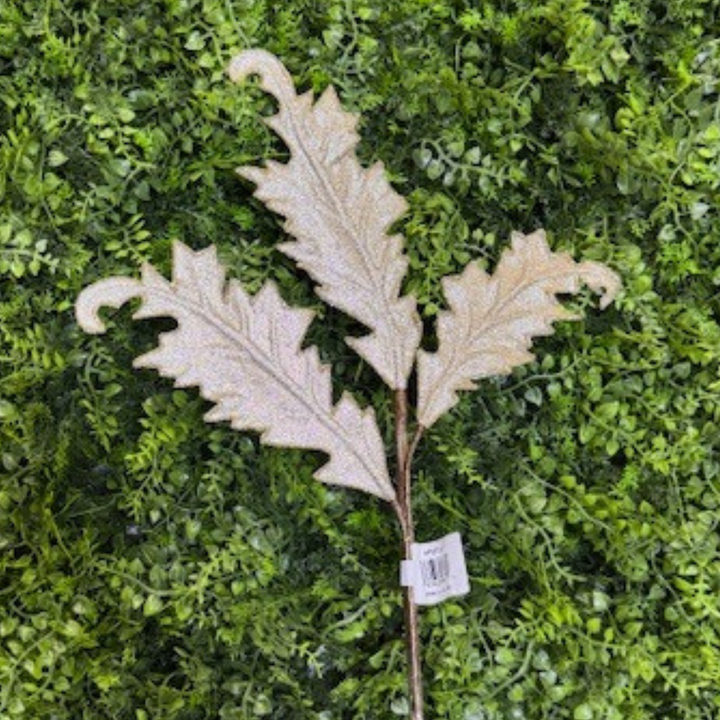 25" Farrisilk Platinum Beaded Acanthus Spray