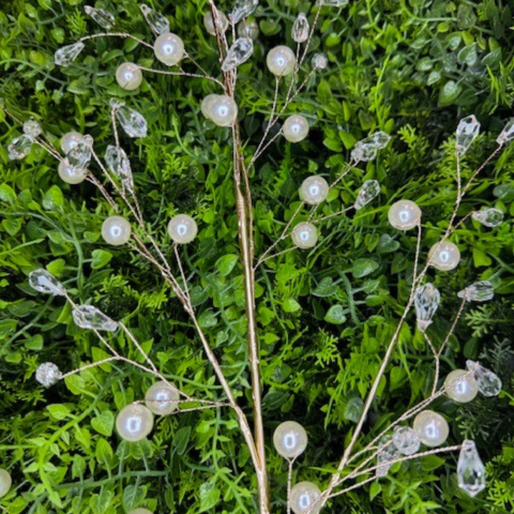 Direct Export 28" White Gold Crystal Pearl Spray