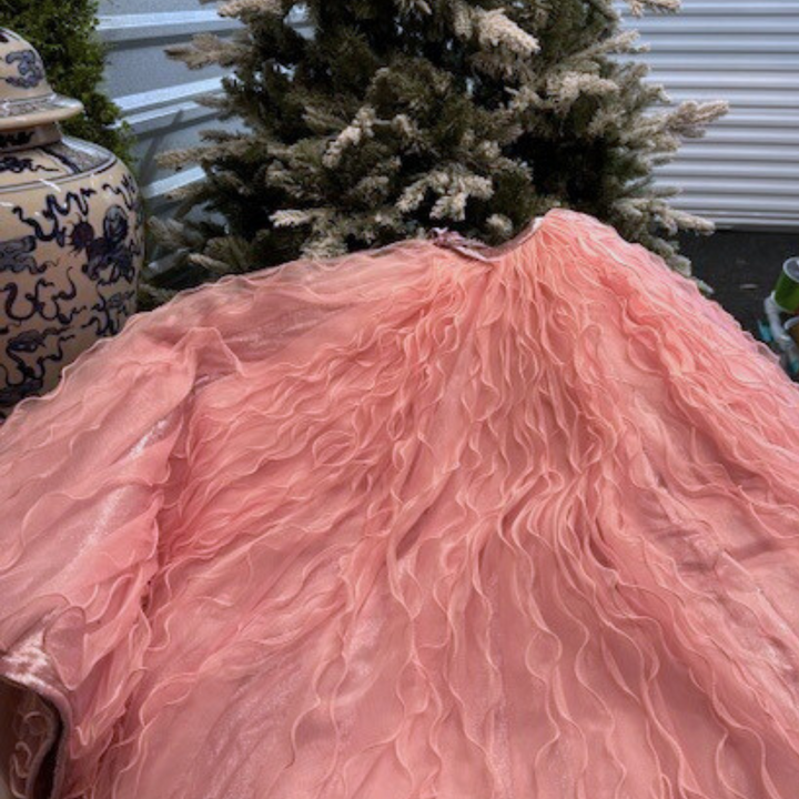 60" Farrisilk Baby Pink Riviera Ruffle Tree Skirt