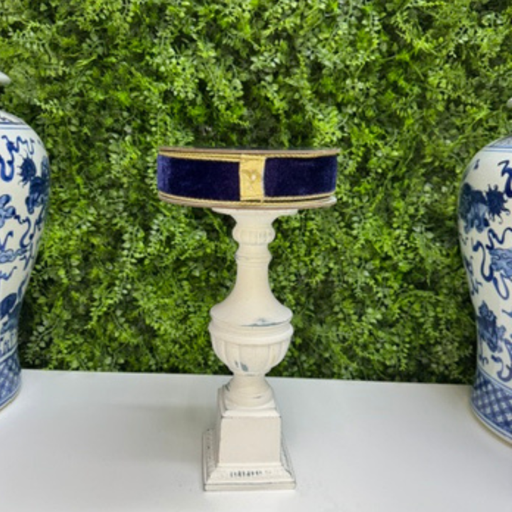 Farrisilk 1.5" x 10 YD Navy Blue Flashy Velvet wired ribbon with Gold back