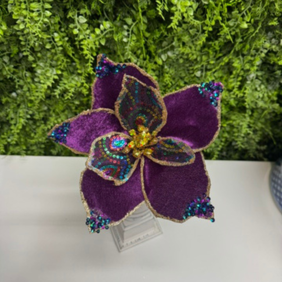 9" Diameter Purple sequin flower