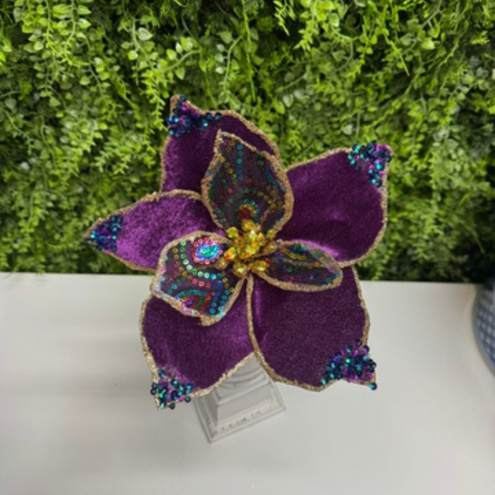9" Diameter Purple sequin flower
