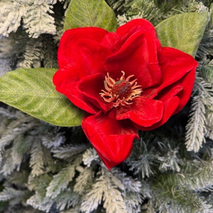 15" Red Magnolia Pick