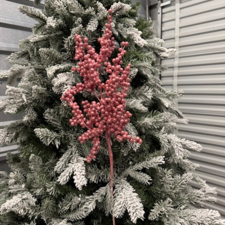 27" Pink Glitter Berry Spray