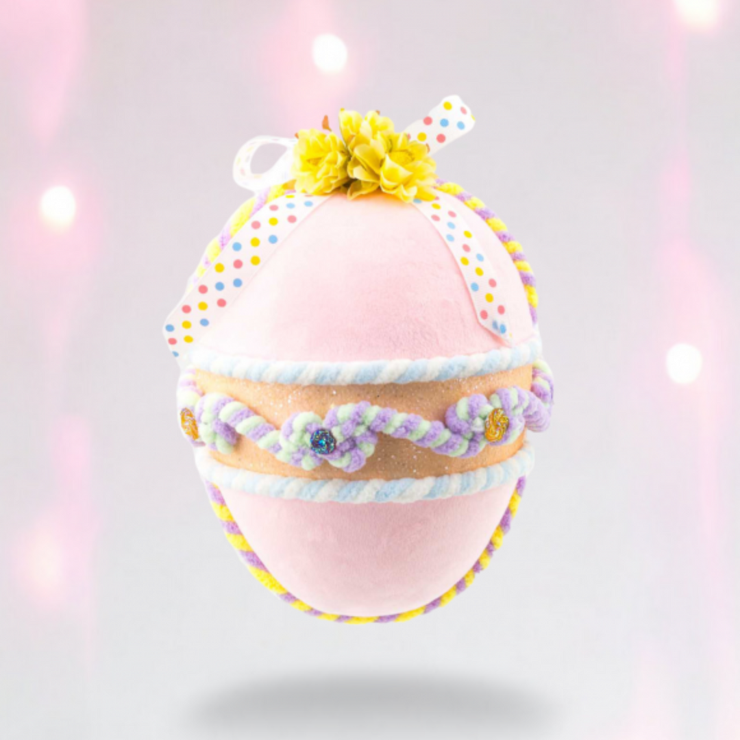December Diamonds 9" Pink Velour Easter Egg