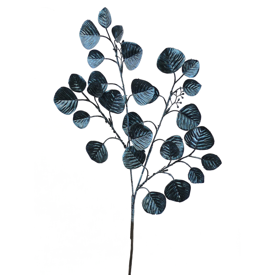 28" Blue Metallic Flat Eucalyptus Spray