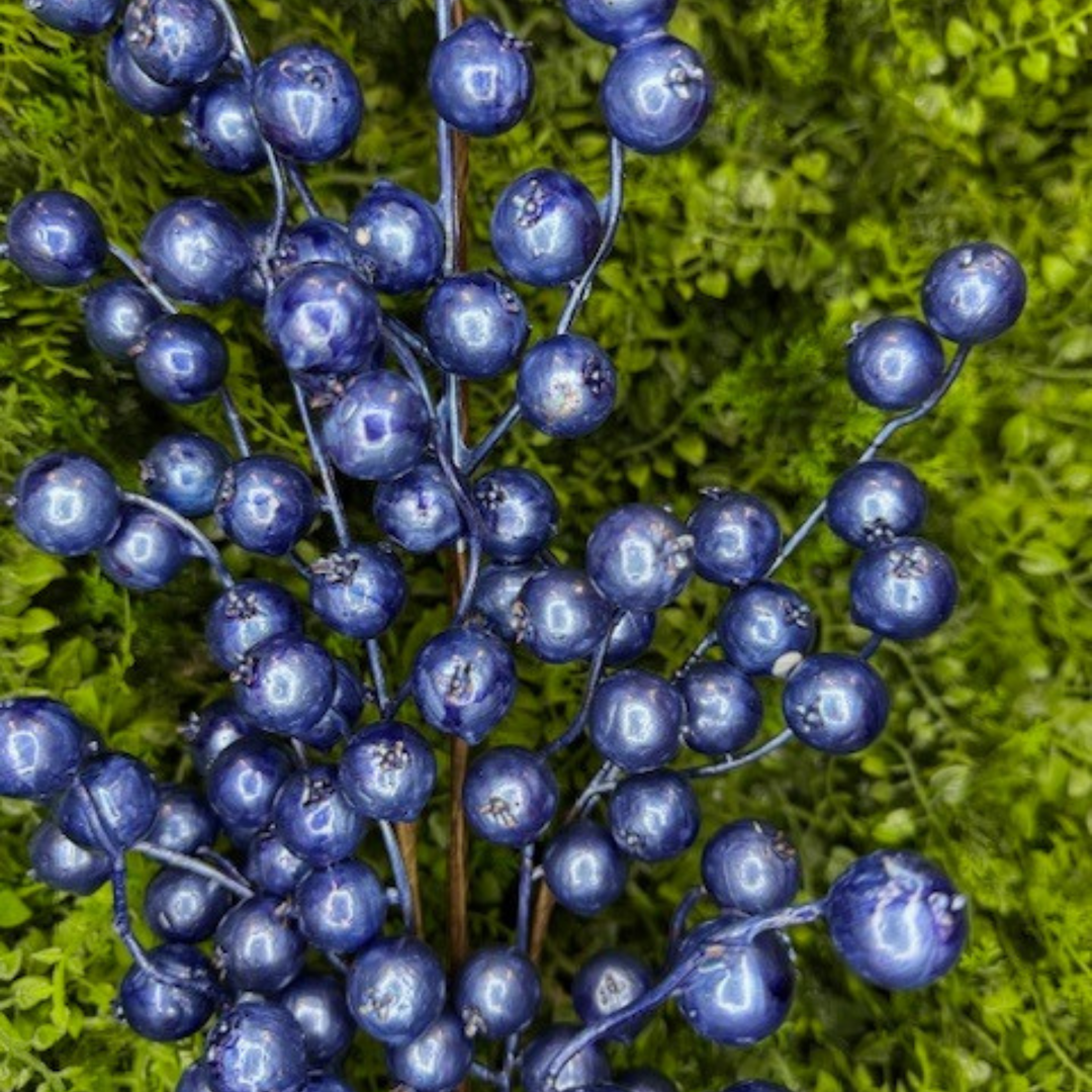 Direct Export 29" Navy Metallic Crab Apple Spray