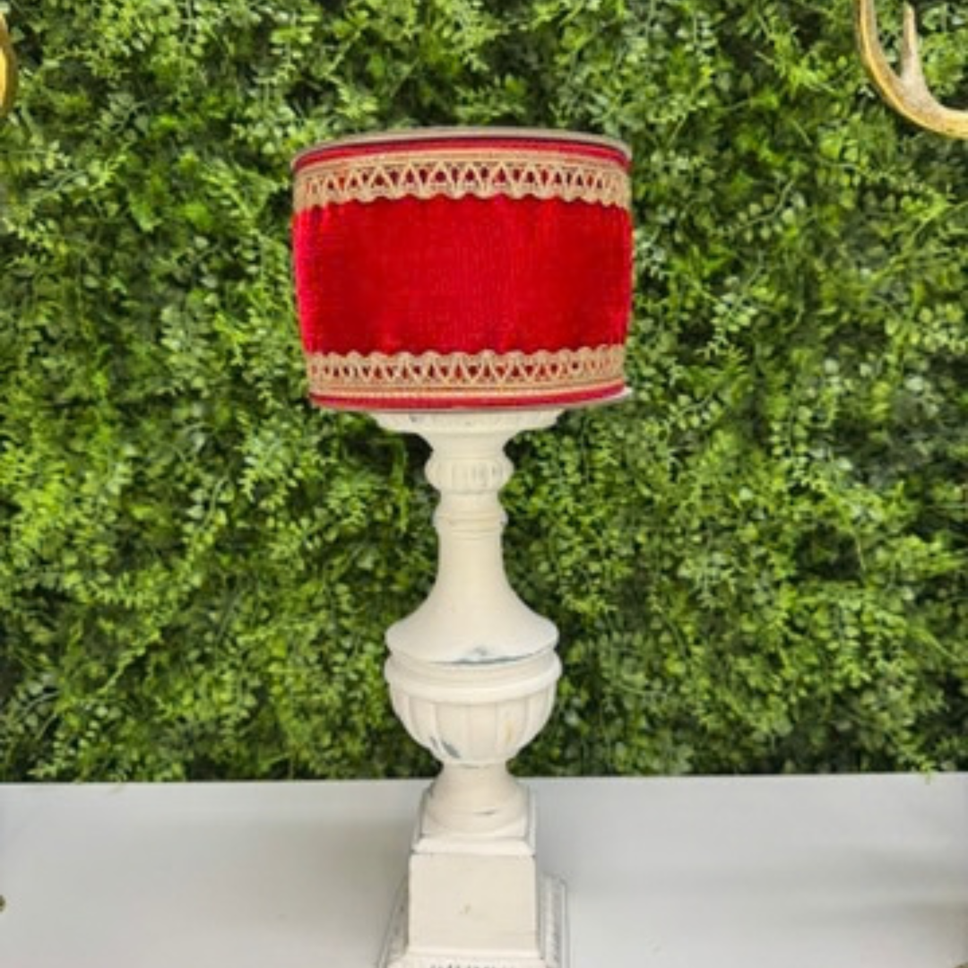 DC Exclusive Farrisilk 4" x 5 YD Red Velvet with Gold Trim Christmas Rouge Wired Ribbon