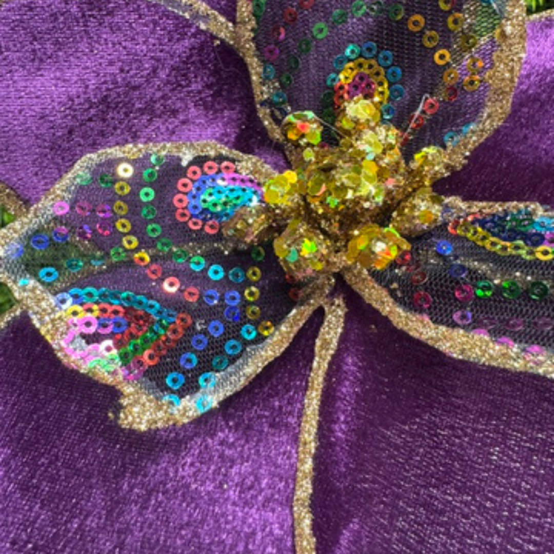 9" Diameter Purple sequin flower