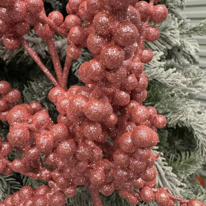 27" Pink Glitter Berry Spray