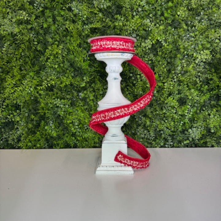 DC Exclusive - Farrisilk 1" X 5 YD Red, White Peppermint Tweed