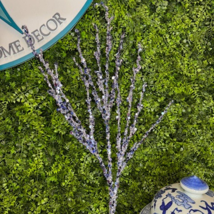 Direct Export 40" Blue Laser Glitter Twig Spray