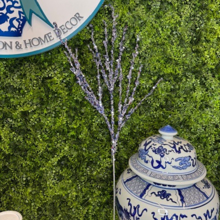 Direct Export 40" Blue Laser Glitter Twig Spray