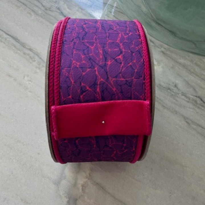 DC Exclusive - Farrisilk 2.5" x 10 YD Labyrinth Wired Ribbon in Hot Pink and Purples