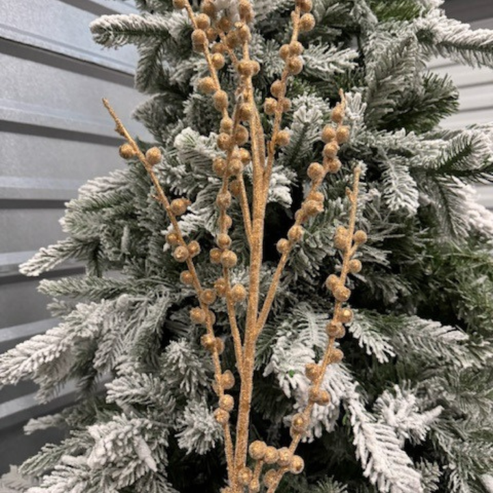 47" Gold Beaded Berry Stem