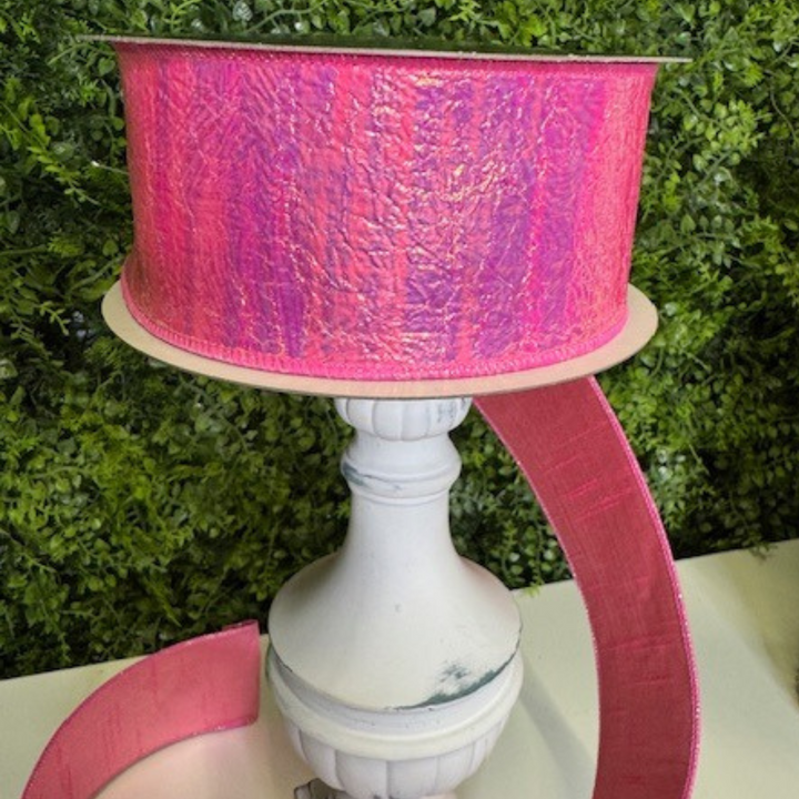 Farrisilk 2.5" x 10 YD Electric Wired Ribbon in Bubblegum Pink Wired Ribbon