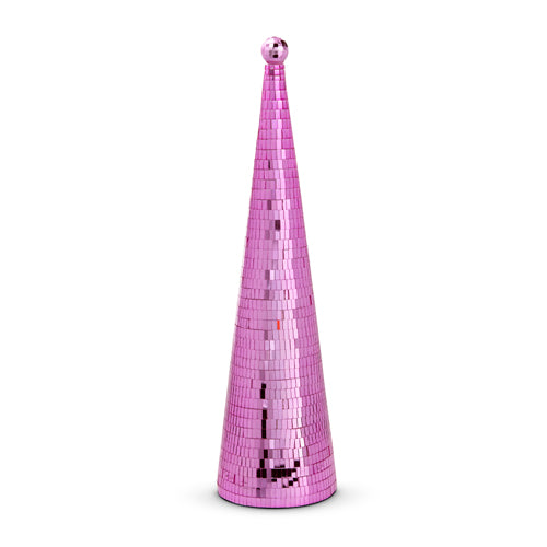 RAZ 25.25" Pink Disco Ball Cone Tree