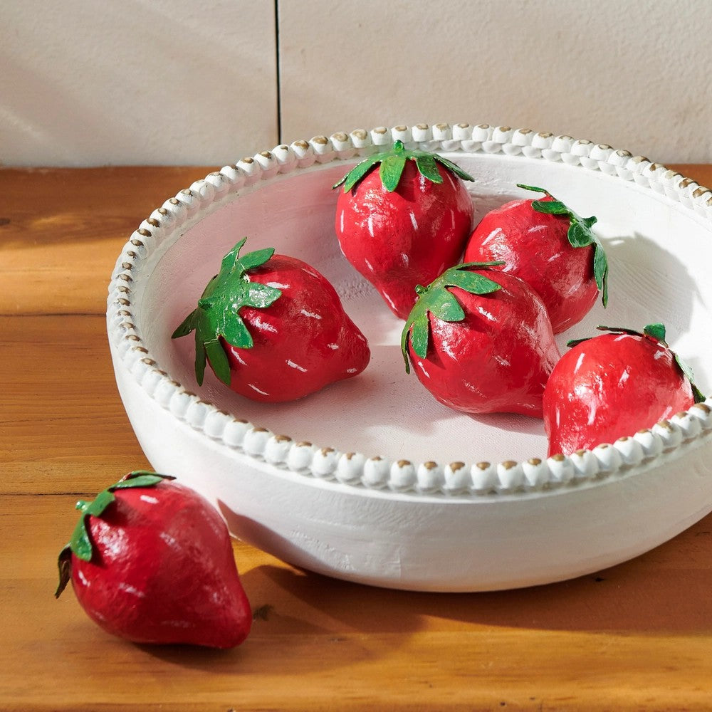 RAZ 3" Bag of Paper Mache Strawberries - bag of 6