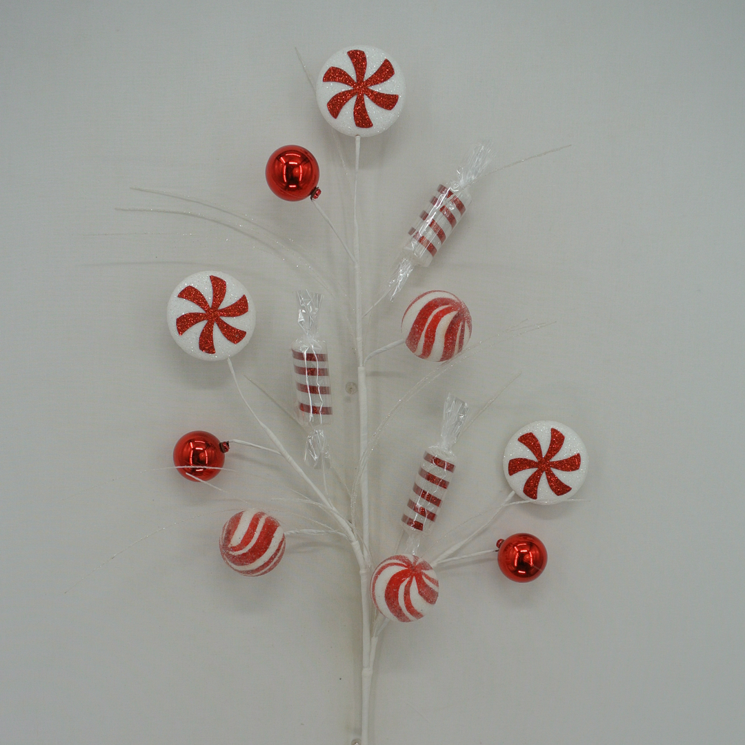(2) 31" Peppermint Ball Candy Spray - set of 2