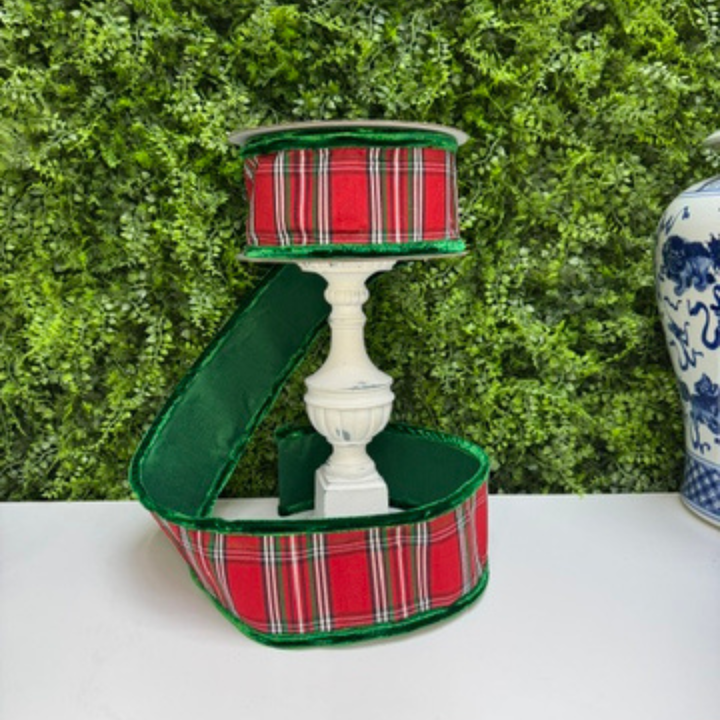 Farrisilk 4" X 10 YD Emerald Green Angsley Manor Wired Ribbon