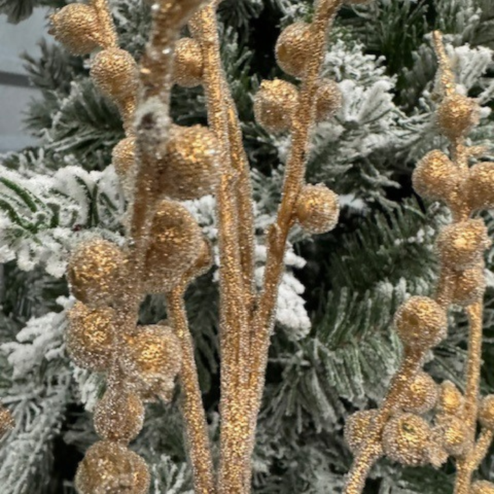 47" Gold Beaded Berry Stem