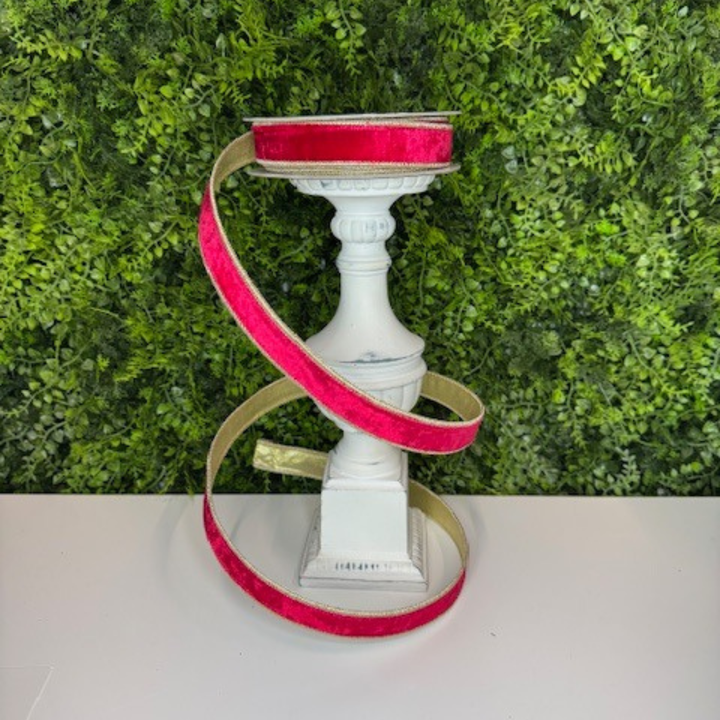 DC Exclusive - Farrisilk 1" X 10 YD Red and Gold Traditional Velvet