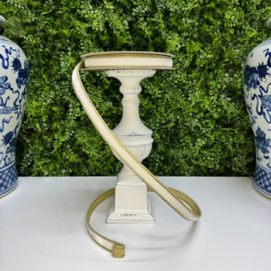 Farrisilk .75" x 10 YD Ivory Flashy Velvet Wired Ribbon