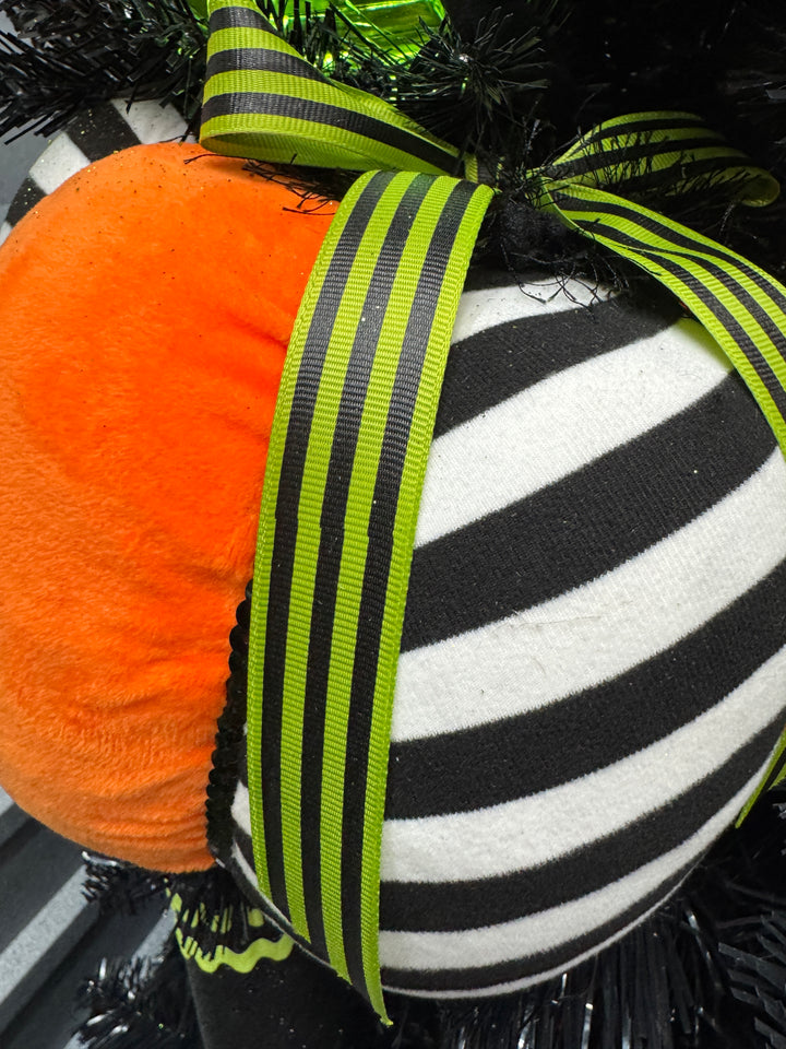 10.5" Orange with Black Stripe Pumpkin