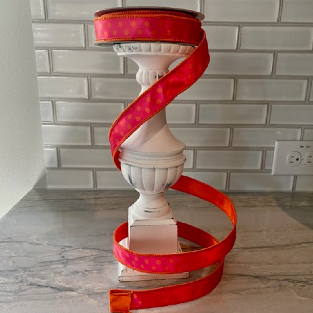 1.5X 10 YD Tinsel Mesh Wired Ribbon in Orange – DecoratorCrafts