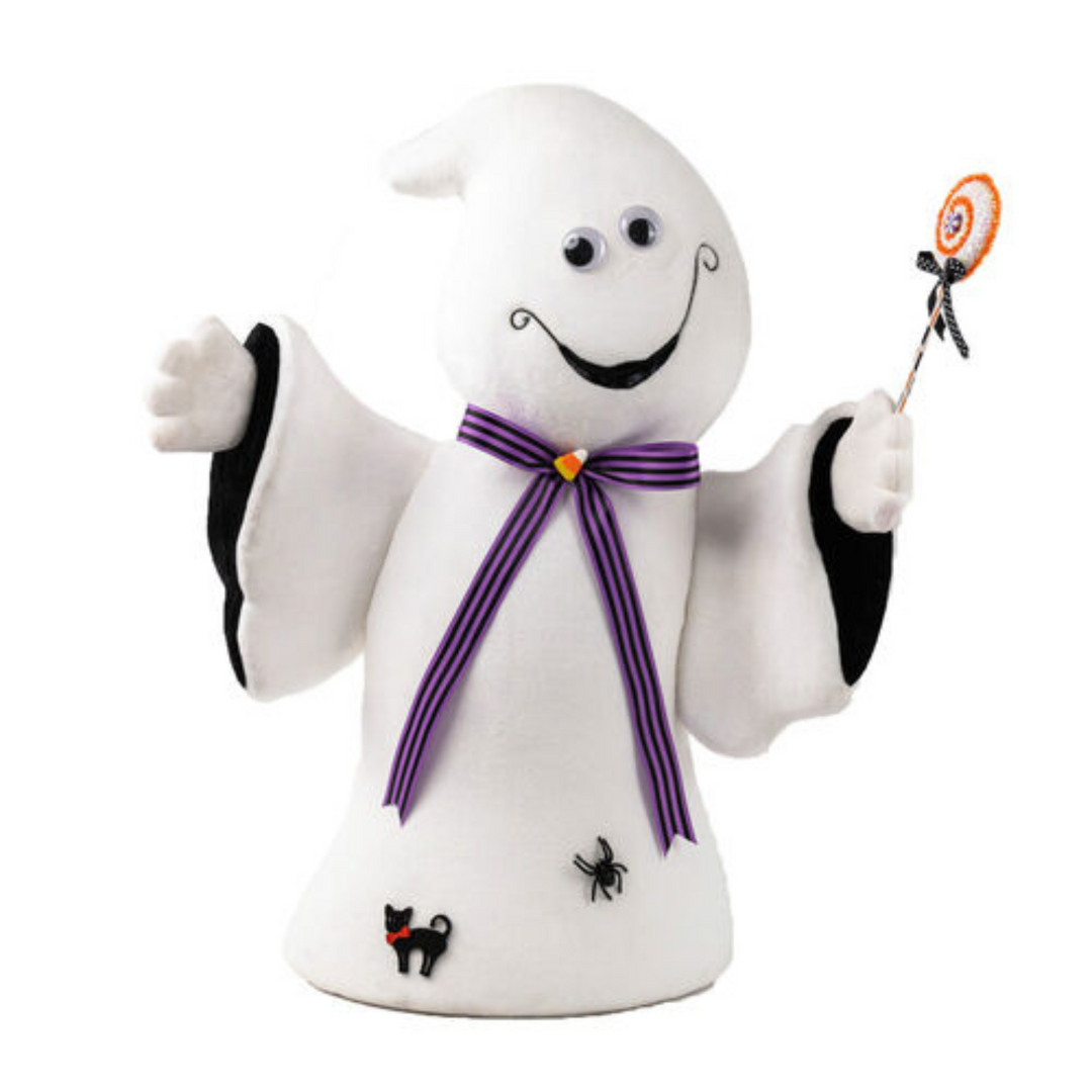24" Smiley Ghost with Purple Tie