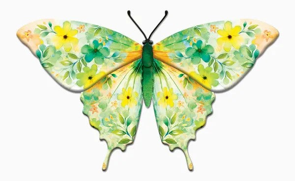 Butterfly with floral design on a white background