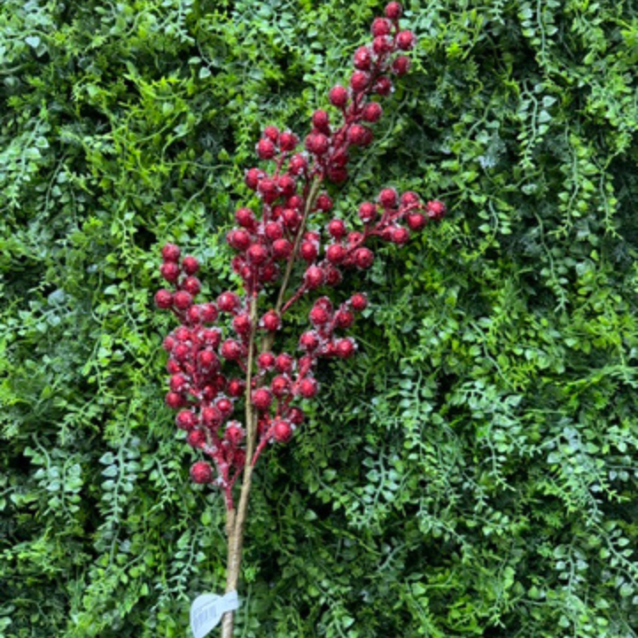 Regency 27" Red Beaded Iced Berry Spray